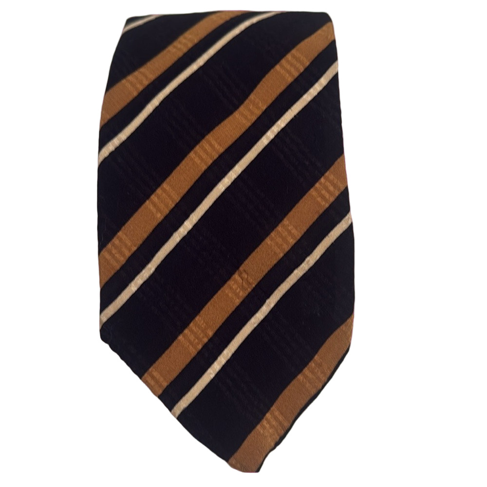 Elegant Black and Brown Silk Tie  EA058